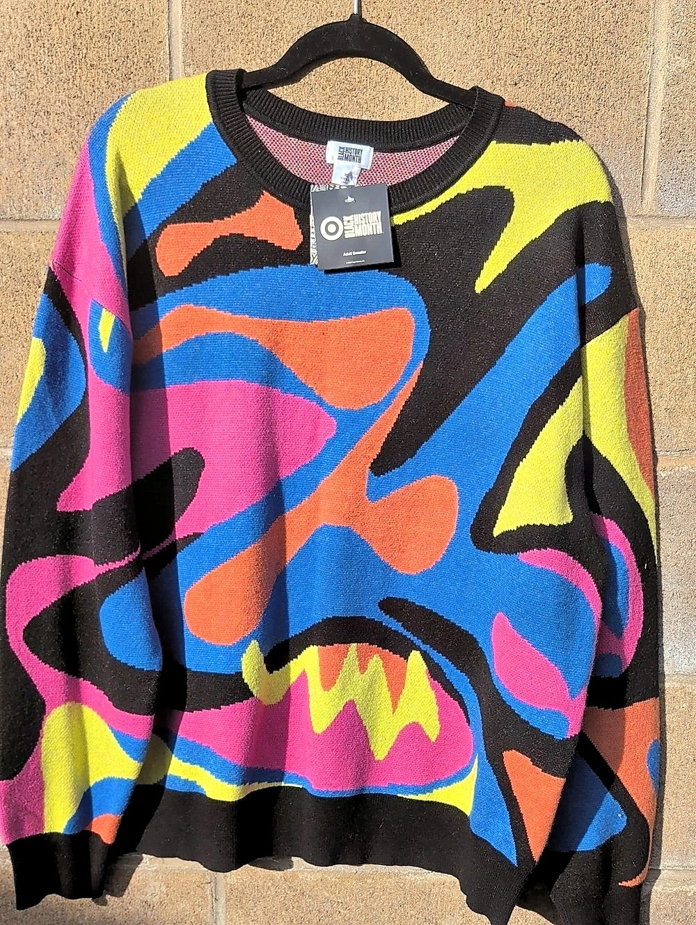 Black History Month Adult Sweater Abstract Crewneck Sweater XL NWT